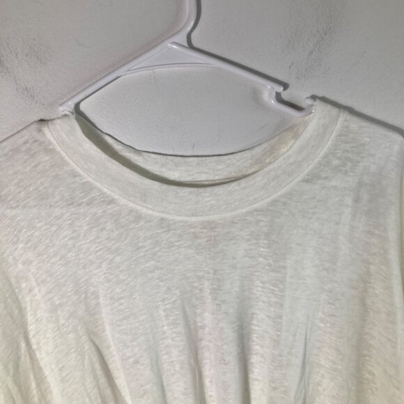 Womens Lou & Grey for Loft Tie Front Linen Tee shirt Tunic L White NWT - Picture 3 of 9